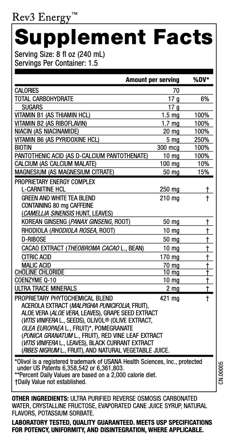 Rev3 cans usana usa supplement facts