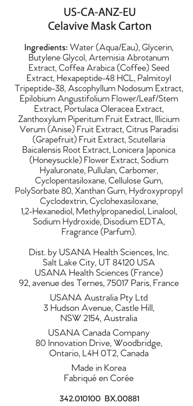 USA USANA Celavive Mask Carton facts