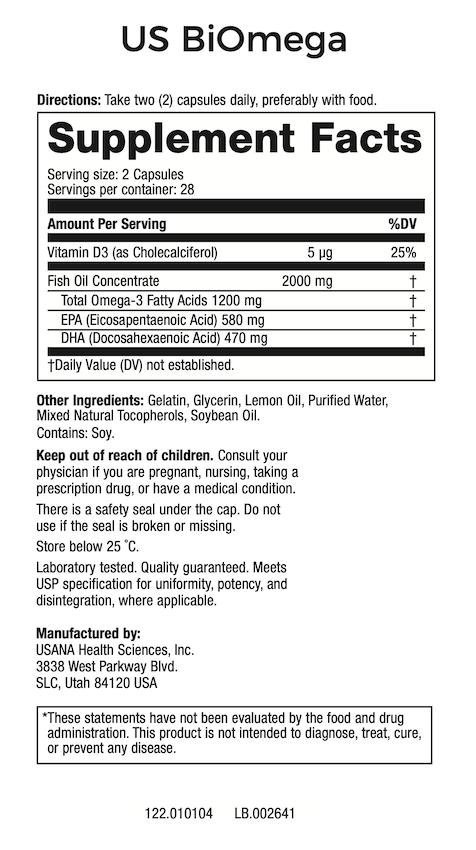 USA BiOmega Supplement Facts