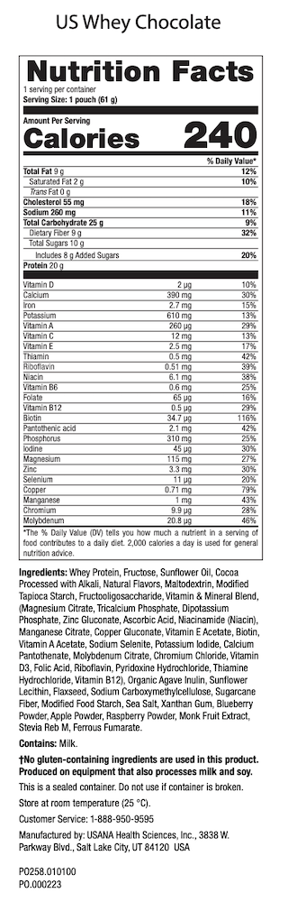 packets Nutrimeal Active Whey Protein usa supplement usana facts