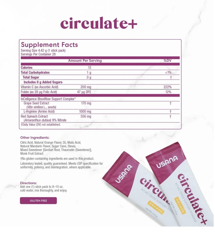Circulate+: Nitric oxide support drink powder
