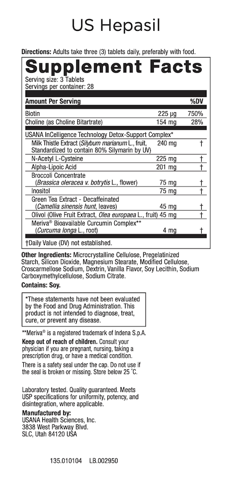 usana hepasil dix supplement facts