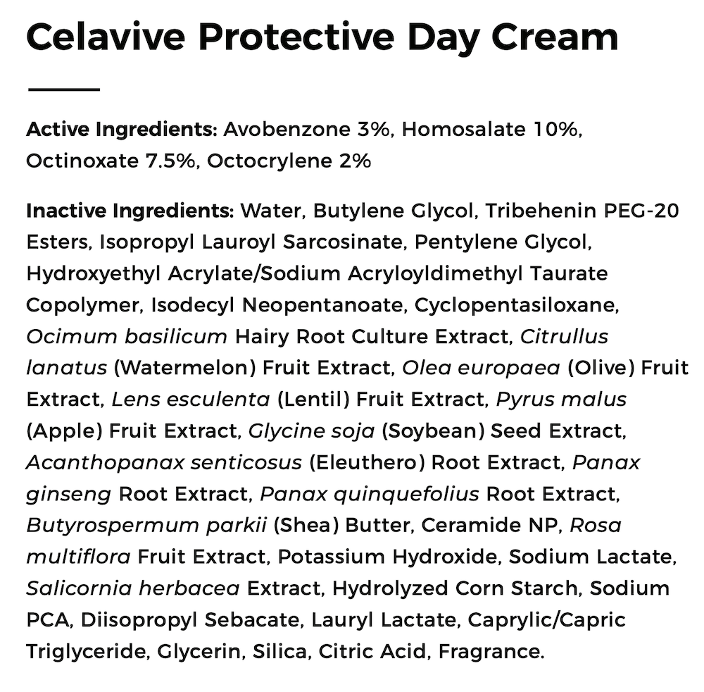 usana usa Celavive Protective Day Cream SPF 30 Supplement Facts