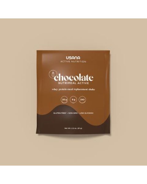 alt USANA Chocolate Whey Nutrimeal Active (14 Single-Serve Packets) text