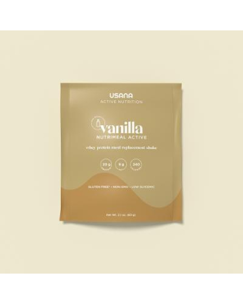 alt USANA Vanilla Whey Nutrimeal Active Packets text