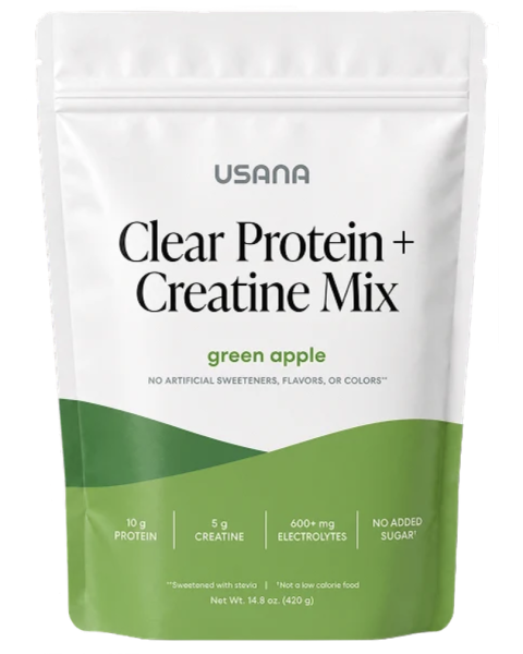 alt USANA Clear Protein + Creatine Mix + Electrolytes Gusset text