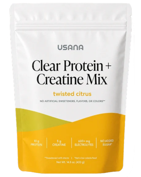 alt USANA Clear Protein + Creatine Mix + Electrolytes Gusset text