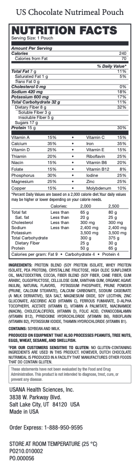 usa usana chocolate 28 pouches supplement facts