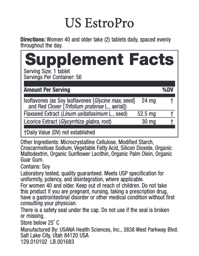 usana us estropro supplement facts
