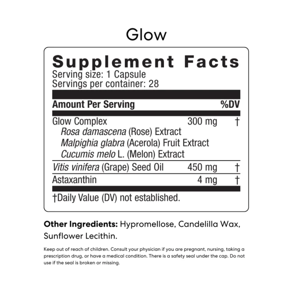 USANA USA Glow Supplement Facts