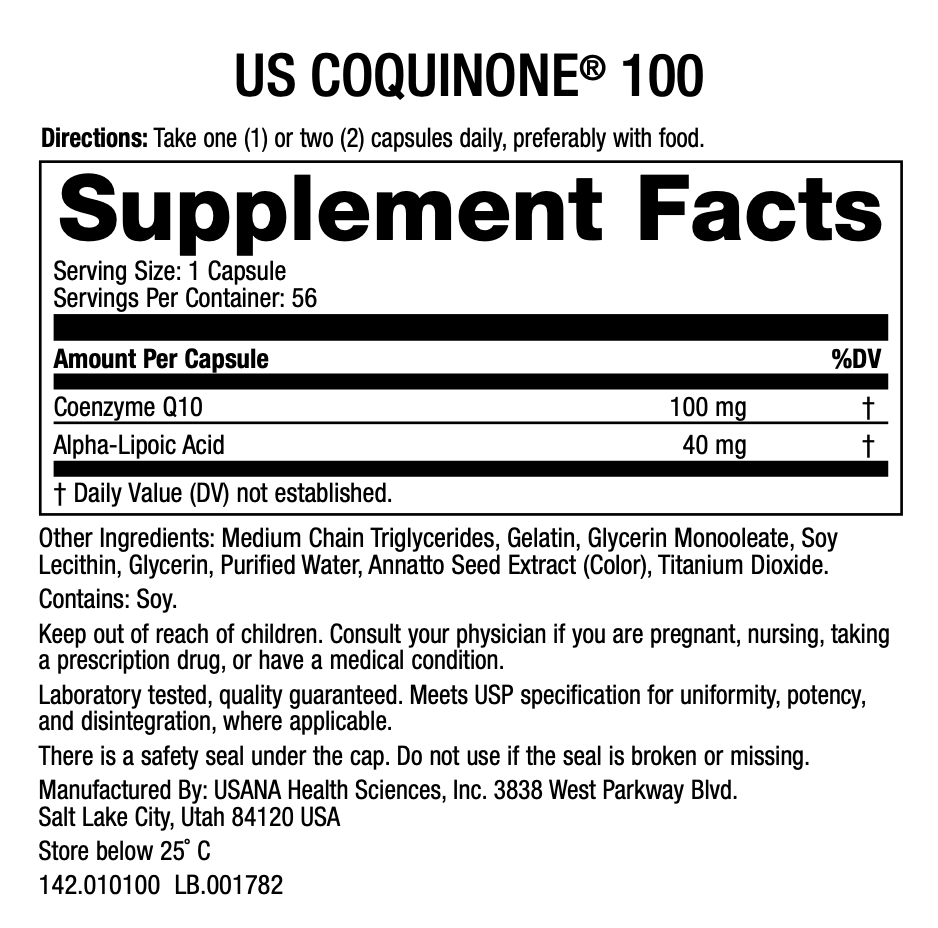 USANA CoQuinone® 100 (56 Cápsulas)
